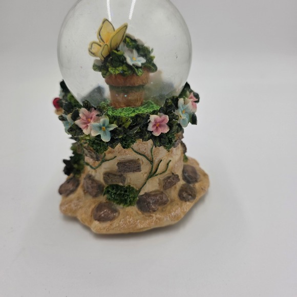 Sankyo Music Box Snow Globe Butterfly Flowers Fairy House Tune Beautiful Dreamer - Picture 2 of 4